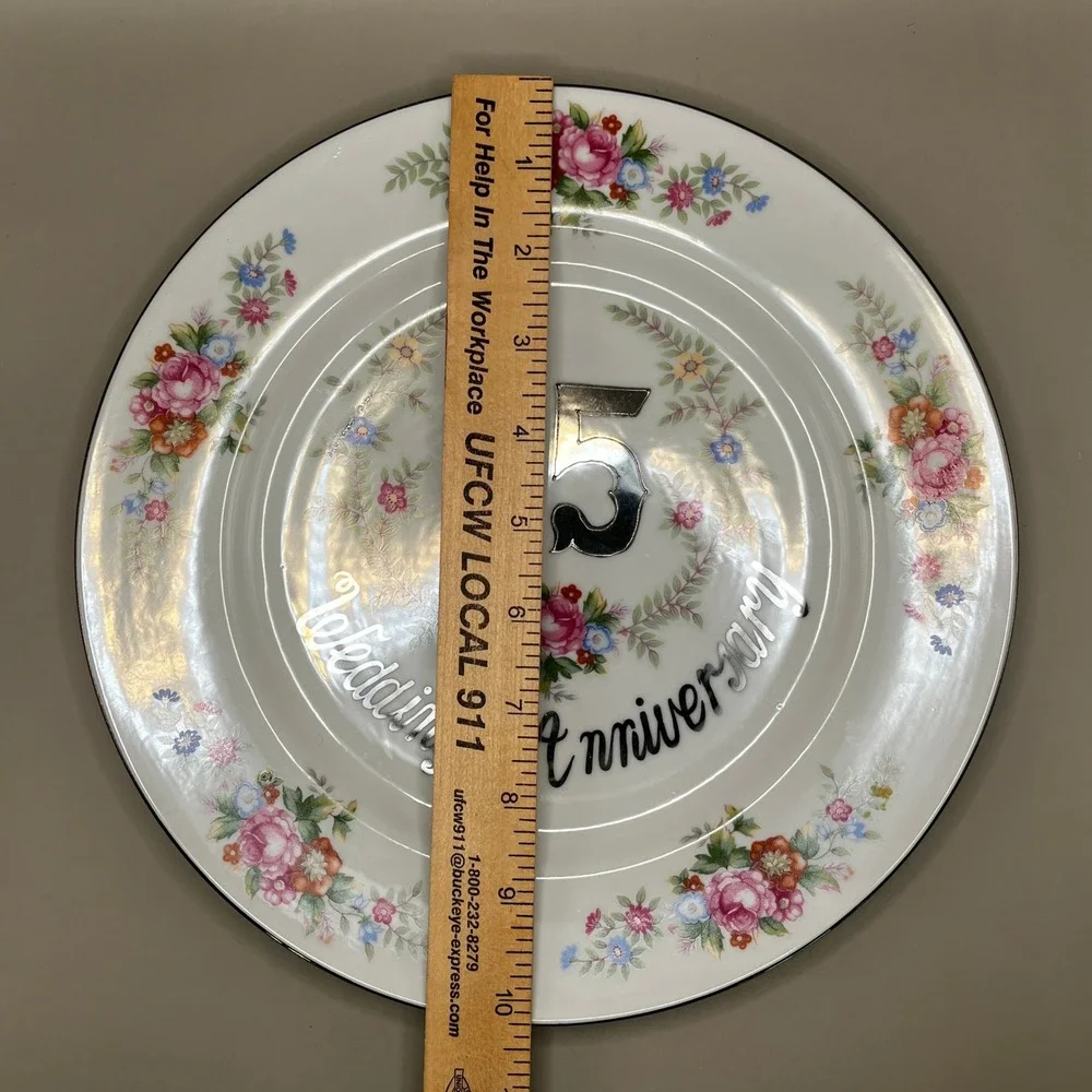 Vtg Norleans 25th Wedding Anniversary Plate Floral Pattern 10